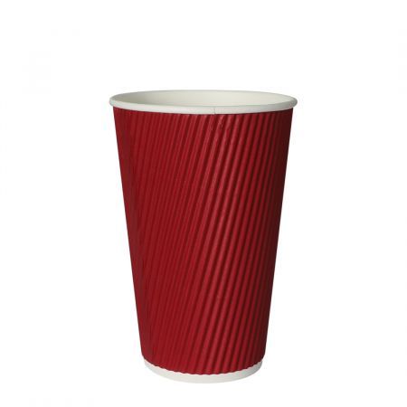 100 Pcs 16oz Disposable Takeaway Coffee Paper Cups Triple Wall Take Away w Lids