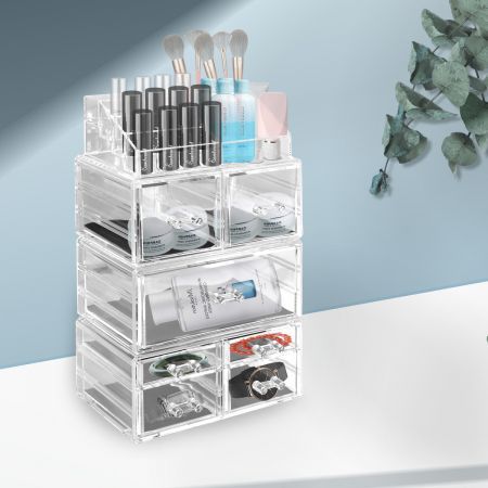 Cosmetic 7 Drawer Makeup Organizer Storage Jewellery Holder Box Acrylic Display