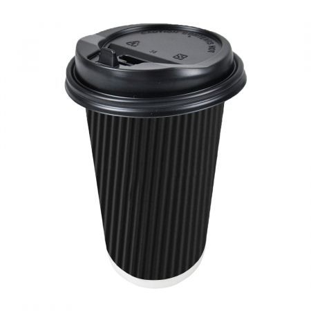 50 Pcs 16oz Disposable Takeaway Coffee Paper Cups Triple Wall Take Away w Lids