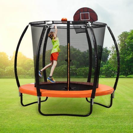 Trampoline Round Trampolines Mat Springs Net Safety Pads Cover Basketball 6FT