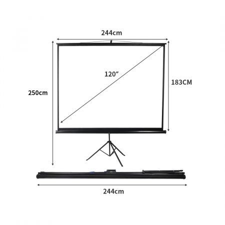 120 Inch Projector Screen Tripod Stand Home Outdoor Screens Cinema Portable HD3D