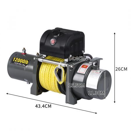 5443kgs Electric Winch Wireless Control 12V with Synthetic Rope