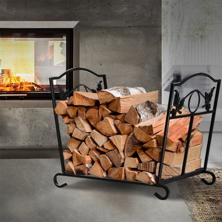 Traderight Firewood Rack Storage Foldable Log Wood Outdoor Indoor Leave Design