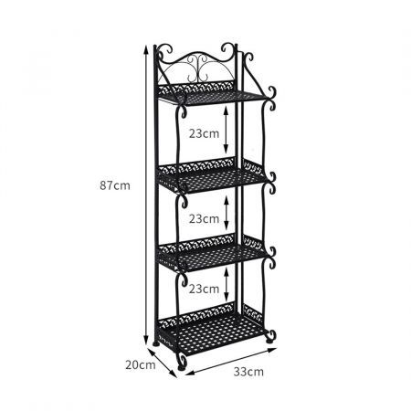 Levede Plant Stand 4 Tiers Outdoor Indoor Metal Flower Pots Rack Garden Shelf