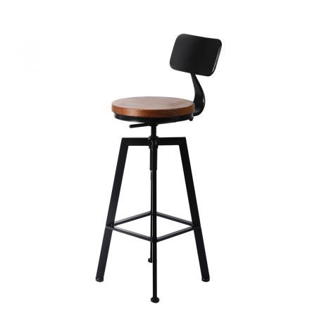 Levede 2x Industrial Bar Stools Chairs Kitchen Stool Wooden Barstools Swivel