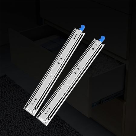 150KG0 Drawer Slides 450MM Full Extension Soft Close Locking Ball Bearing Pair