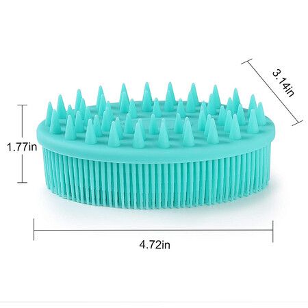 Silicone Body Brush,2 in 1 Bath and Shampoo Brush (Green)