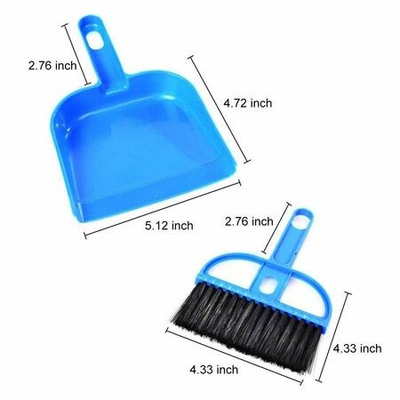 Mini Dustpan Supdi with Brush Broom Set for Multipurpose Cleaning Drawer Cleaner - Green