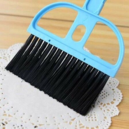 Mini Dustpan Supdi with Brush Broom Set for Multipurpose Cleaning Drawer Cleaner - Green