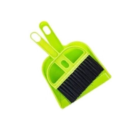 Mini Dustpan Supdi with Brush Broom Set for Multipurpose Cleaning Drawer Cleaner - Green