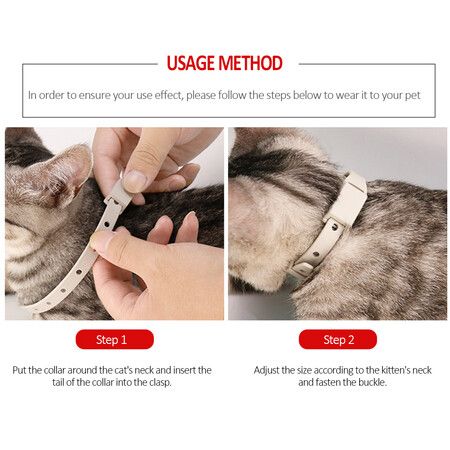 Adjustable Cats Necklet Accessories Anti Mosquito Flea Collar Insect Repellent Long Term Protection (4pack)