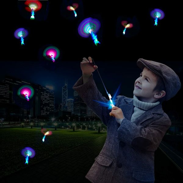 25 Sets Flying Light Sets with Elastic Slingshot, Helicopter, Rocket and Arrow Lights for Party Outdoor Game for Kids