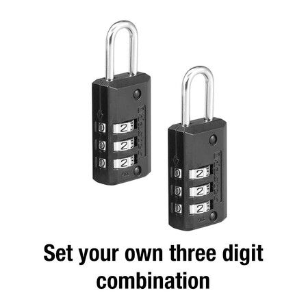 Set Your Own Combination Luggage Lock, Black(2Pack)