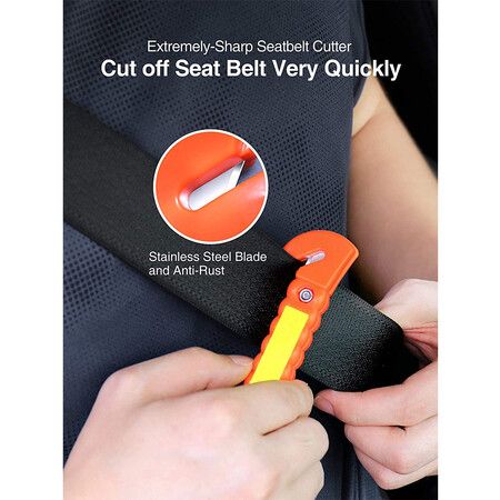 Car Window Breaker and Seatbelt Cutter, Automotive Life Rescue Tools Kit, 1 Pack