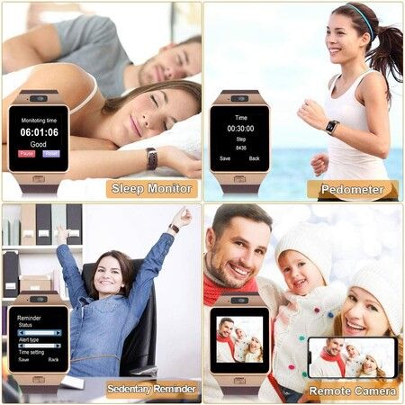 DZ09 Bluetooth Smartwatch,Touchscreen Wrist Smart Phone Watch compatible with iPhone iOS Android for Kids Men Women
