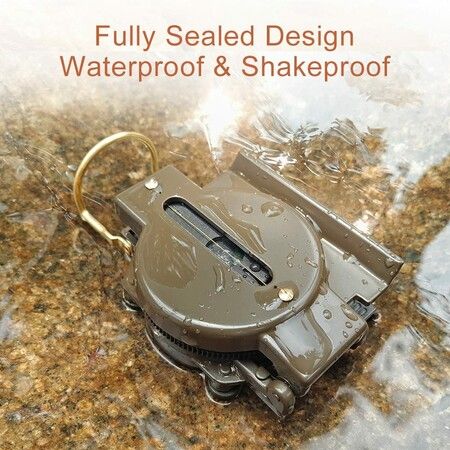 Multifunctional Military Compass, Waterproof and Shakeproof Compass for Outdoor Camping Hiking