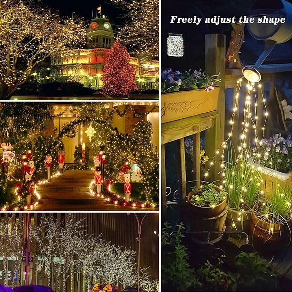 4-Pack 160FT 400 LED Solar String Lights Outdoor, Waterproof Solar Fairy Lights with 8 Lighting Modes, Solar Outdoor Lights for Tree Christmas Wedding Party Decorations Garden Patio (Warm White)