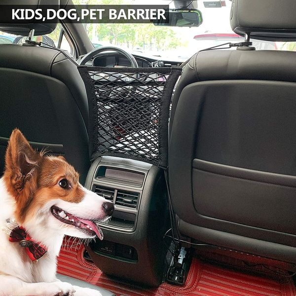 3 Layer Dog Car Barrier, Backseat Barrier for Dogs, Purse Holder for Car