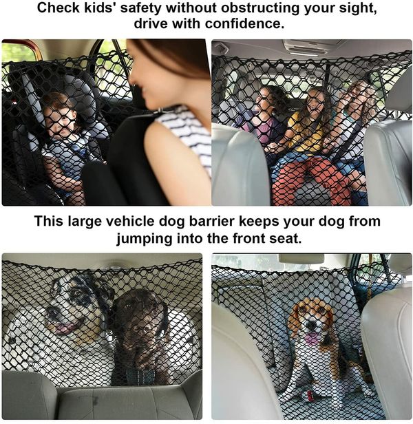 Dog Barrier for Car Pet Dog Cat Net for SUV Vans Trucks Large 120 X 70 CM