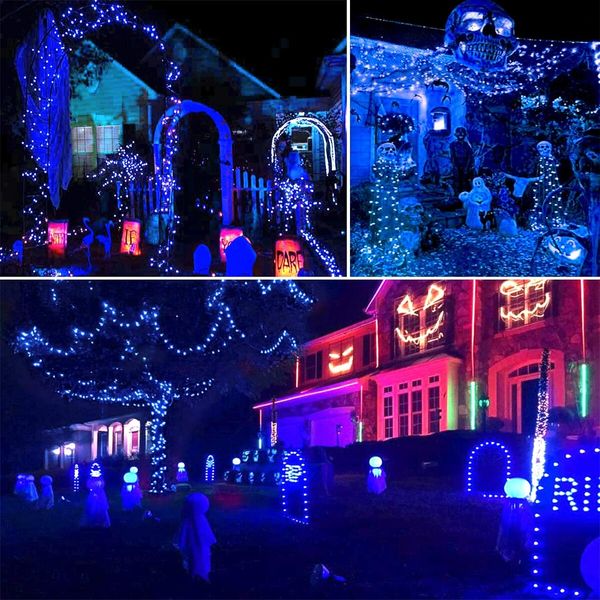 2-Pack 80FT 200 LED Solar String Lights Outdoor, Waterproof Solar Fairy Lights with 8 Lighting Modes, Solar Outdoor Lights for Tree Christmas Wedding Party Decorations Garden Patio (Blue)