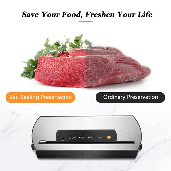 Maxkon 80Kpa Vacuum Sealer Food Packing Machine Packer Air Tight System Sliding Cutter with Storage Bags