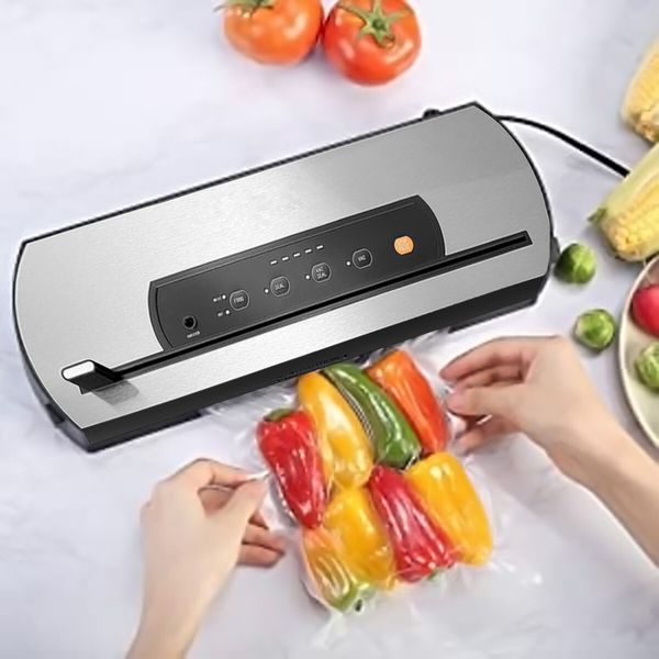 Maxkon 80Kpa Vacuum Sealer Food Packing Machine Packer Air Tight System Sliding Cutter with Storage Bags