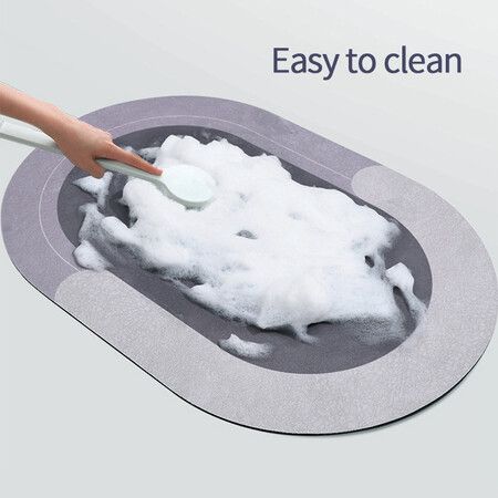 Absorbent Shower Mat Quick Drying Bathroom Rug Non-slip Entrance Doormat Nappa Skin Floor Bath Mats Carpet Home Decor Grey 40*60cm