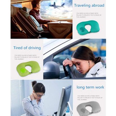 Automobiles Car Pillow U-Shape Pillow Press Inflatable Soft Head Rest Cushion Cervical Protection For Car Office Aircraft