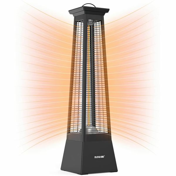 Maxkon Electric Heater Space Infrared Tower Outdoor Indoor Patio Room Portable Energy Efficient Instant Warmer Carbon Fibre 2000W