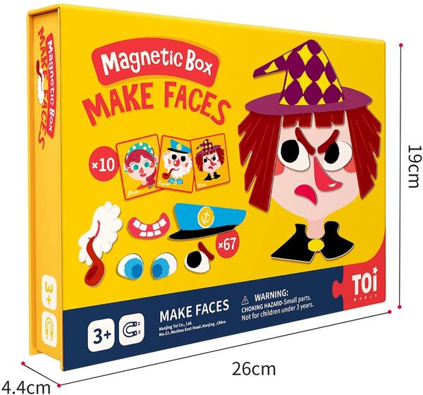 Kids Magnet Toys Magnetic Jigsaw Puzzle Boxes for Kids Age 3-7,Make Face,Preschool Tabletop Toy for Toddlers Kids,Promoting Hand-Eye Coordination