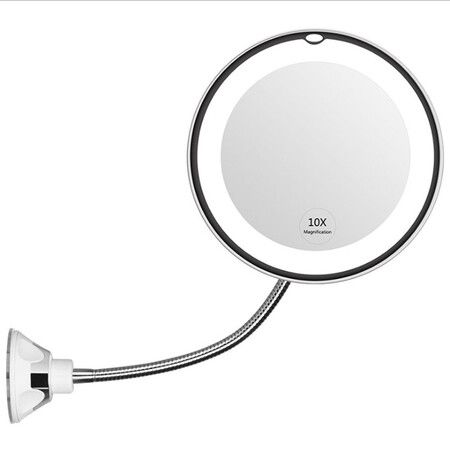 360 Degree Rotation 10X Magnifying Makeup Mirror My Flexible Mirror Folding Vanity Mirror with LED Light Makeup Tools