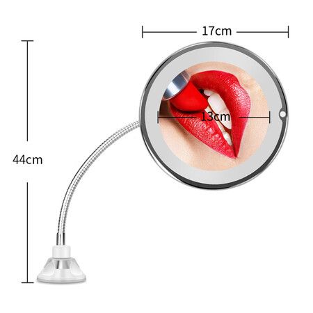 360 Degree Rotation 10X Magnifying Makeup Mirror My Flexible Mirror Folding Vanity Mirror with LED Light Makeup Tools