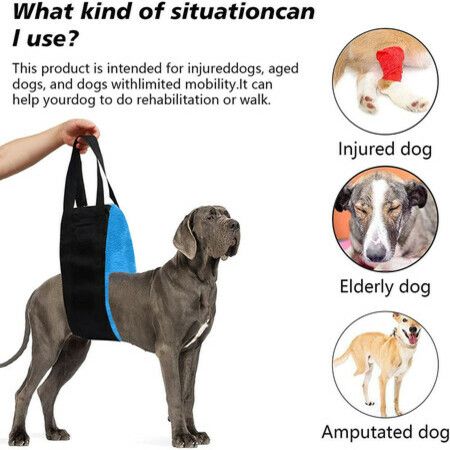 Portable Dog Sling for Back Legs, Dog Lift, Walking Pet Support Assist Tool For Dog (Gray)