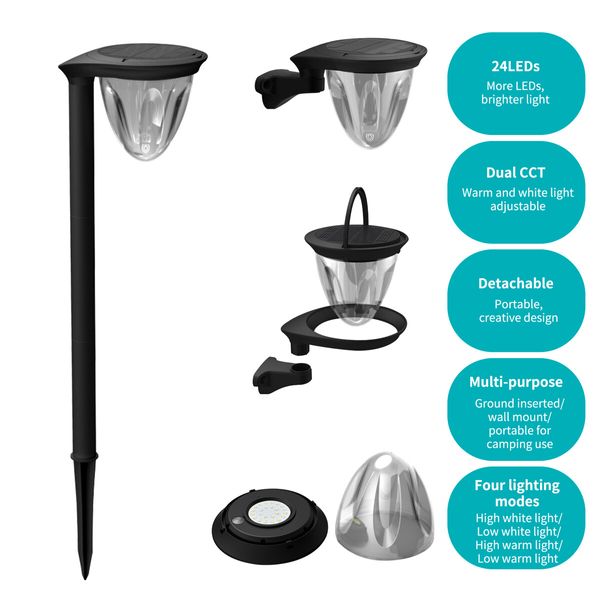 2 Pack Solar garden lamp waterproof led grow light led grow light growhouse grow lamp