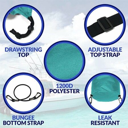 Boat Trash Bag Drawstring Hoop Ship Garbage Bag Portable Oxford Cloth Waste Storage Pouch for Outdoor, Black