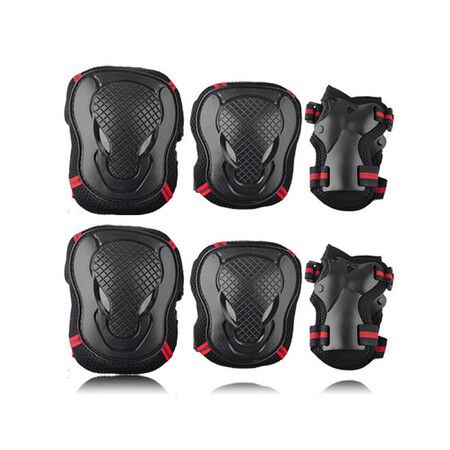 6pcs/set Kids Children Outdoor Sports Protective Gear Knee Elbow Pads Riding Wrist Guards Roller Skating Safety Protection size S