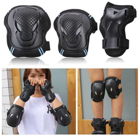 6pcs/set Kids Children Outdoor Sports Protective Gear Knee Elbow Pads Riding Wrist Guards Roller Skating Safety Protection size S