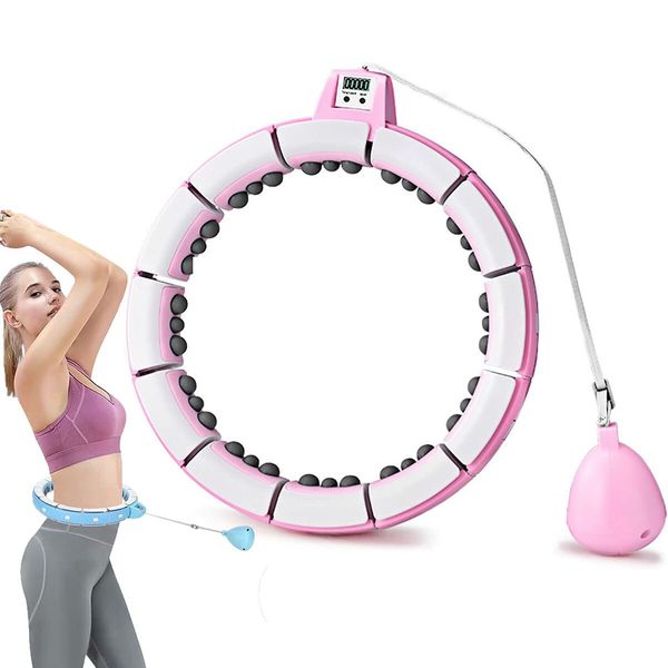 Smart Weighted Hula Hoops for Adults Weight Loss Plus Size with Counter, 2 in 1 Abdomen Fitness Weighted Massage Weight Loss Hoola Hoops