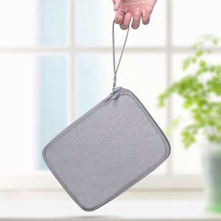 Digital Storage Bag USB Data Cable Organizer Earphone Pen Travel Kit Electronic Accessories - Gray