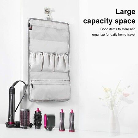 Travel Case for Dyson Airwrap, Portable Hanging Curling Iron Travel Bag (grey)