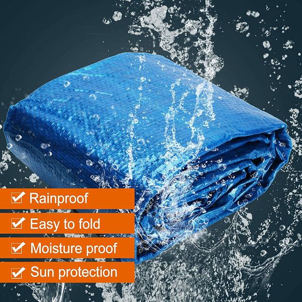 Swimming Pool Ground Cloths Waterproof Covers,Dust Proof Paint Tarp and Paint Plastic Drop Cloth,Supply All Purpose PES (338 x 239 cm)