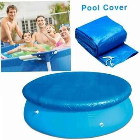 Round Swimming Pool Solar Cover,Durable Dustproof Rainproof Pool Cover for Inflatable Family Pool Paddling Pools (366cm)