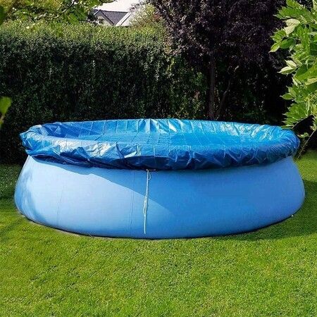 Round Swimming Pool Solar Cover,Durable Dustproof Rainproof Pool Cover for Inflatable Family Pool Paddling Pools (366cm)