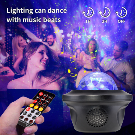 Projector Light USB Remote Control Starry Sky Projector Lamp LED Music Projection Night Lamp