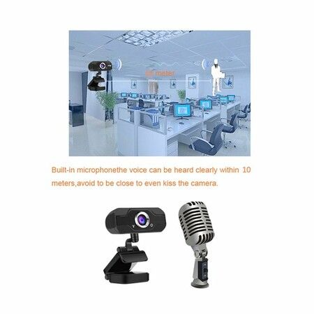 1080P Web Cam HD Camera Webcam with Mic Microphone for Computer PC Laptop Notebook