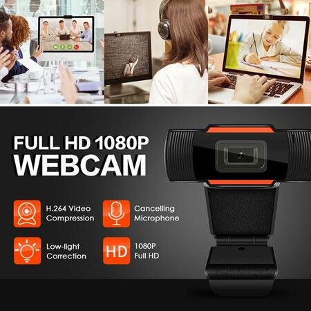 Webcam with Microphone, 1080P Full HD Webcam Streaming Computer Web Camera for Video Calling Conferencing Recording, USB Webcams for PC Laptop Desktop