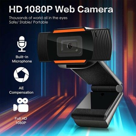 Webcam with Microphone, 1080P Full HD Webcam Streaming Computer Web Camera for Video Calling Conferencing Recording, USB Webcams for PC Laptop Desktop