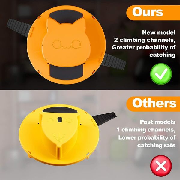 5 Gallon Bucket Lid Mouse/Rat Trap Indoor/Outdoors Mouse Trap Automatically Reset Door Style, Rat Traps Outdoors Indoor House Chipmunk Trap, YELLOW