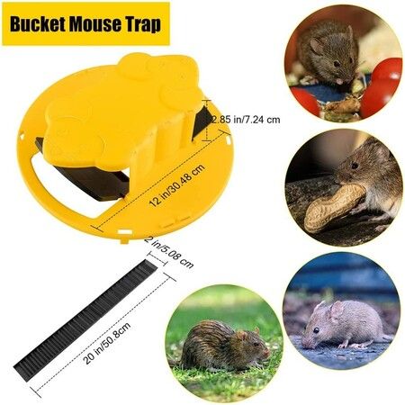 Double Head Mouse Trap, Indoor Mouse Traps, Auto Reset, Compatible with 5 Gallon Bucket