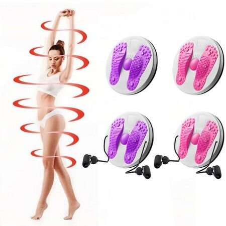 Household Twisting Disk Magnetic Massage Fitness Thin Waist Equipment Mute Belt Drawstring Turntable Portable Abdomen Machine Purple